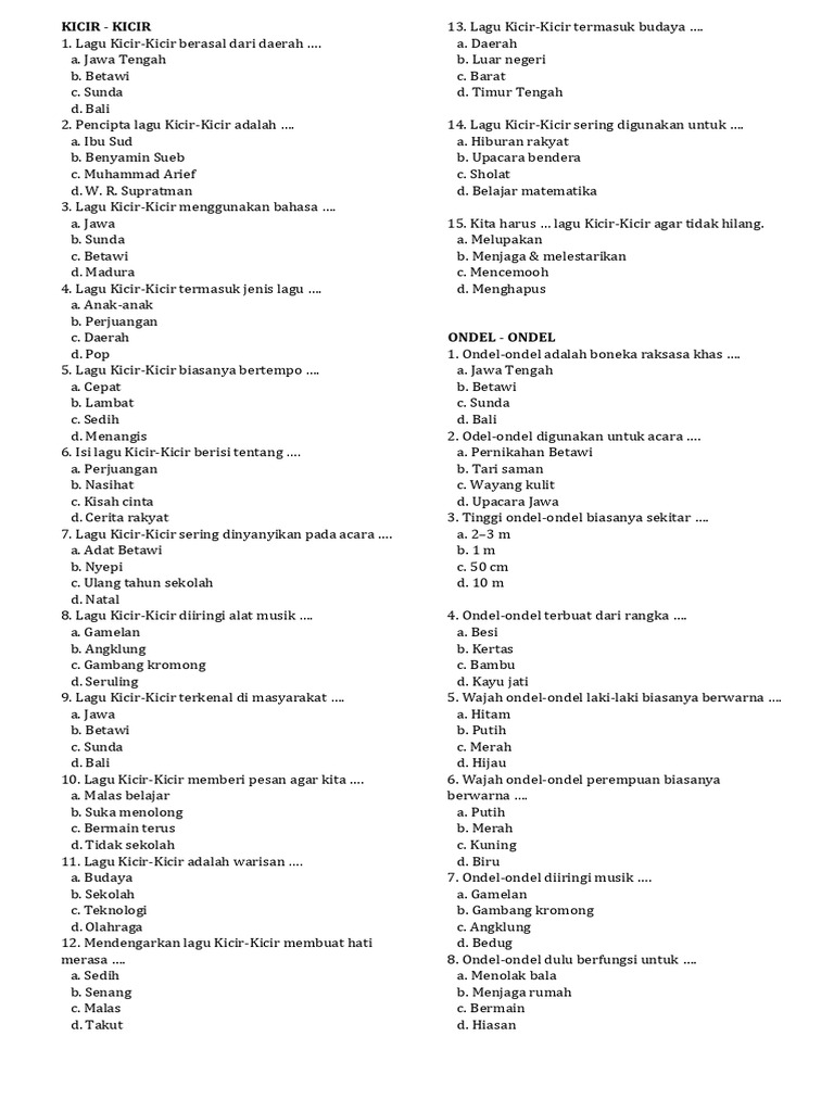 Latihan Soal Plbj Kelas3 Pdf