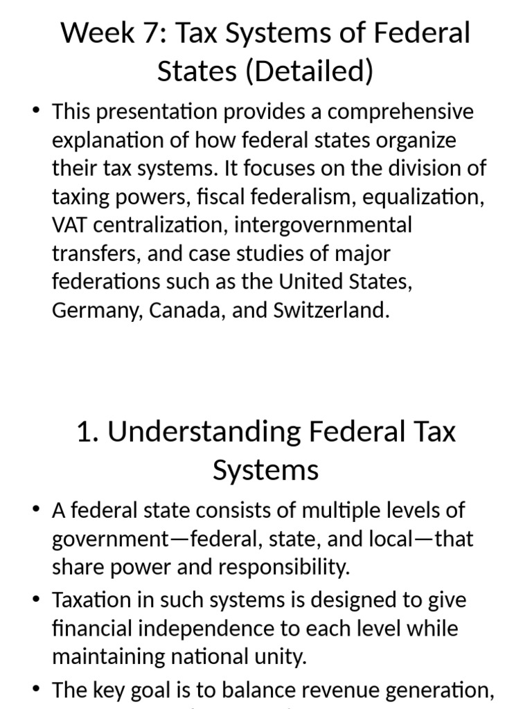 Federal Tax Systems in Federations | PDF | Taxes | Equity (Economics)