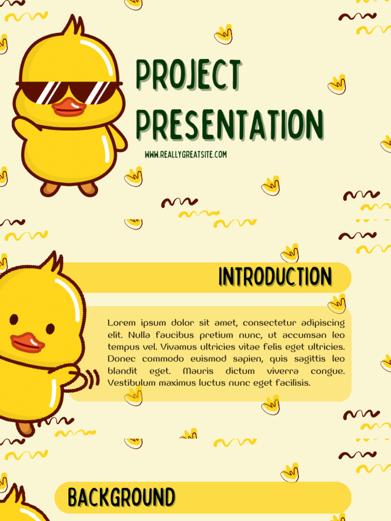 Brown Green Cute Duck Simple Project Presentation | PDF
