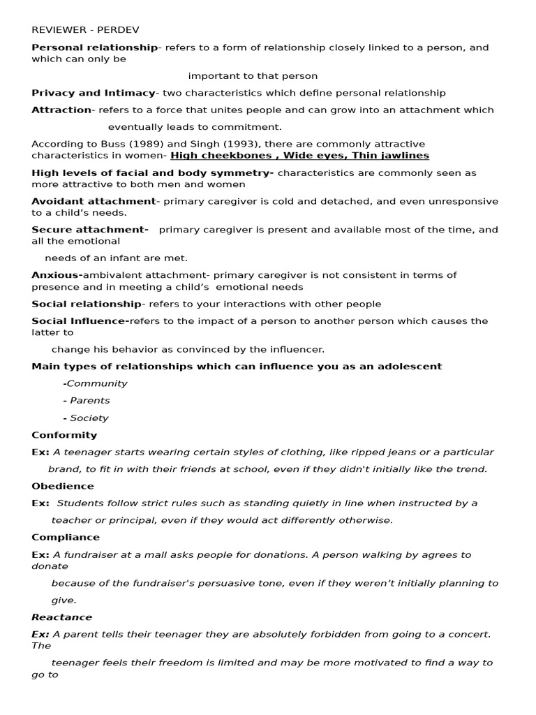 Understanding Personal and Social Relationships | PDF | Attachment ...