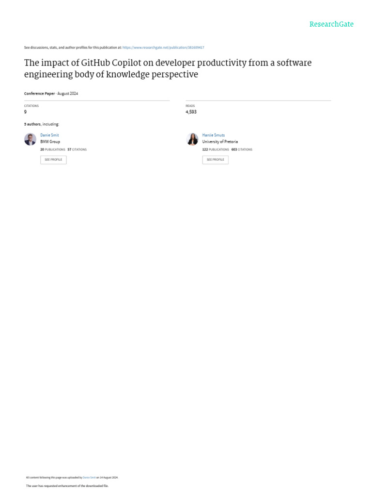 GitHub Copilot's Impact on Developer Productivity | PDF | Software ...