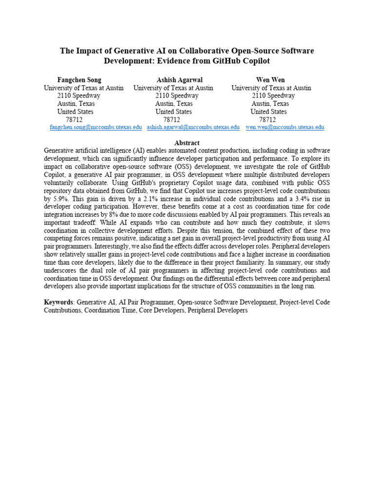 The Impact of Generative Ai On Collaborative Open-Source Software ...