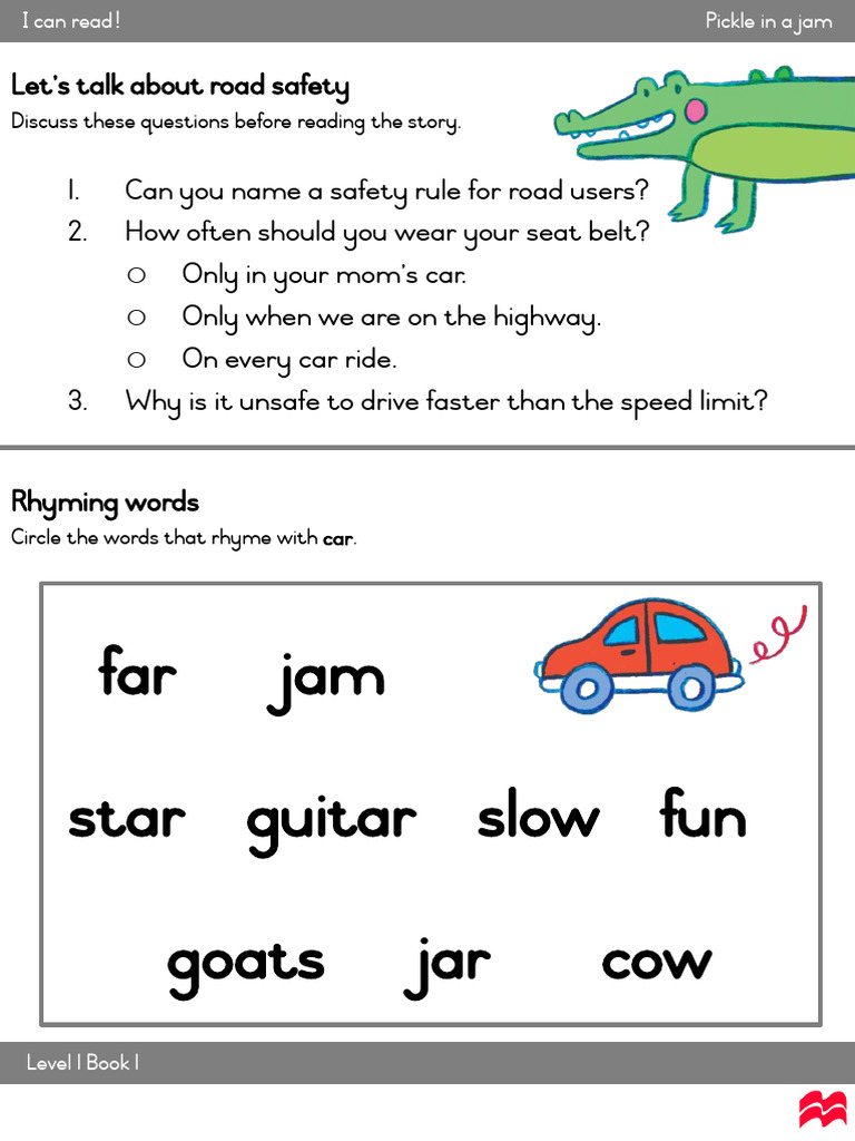 Pickle in a Jam: A Level 1 Reader | PDF