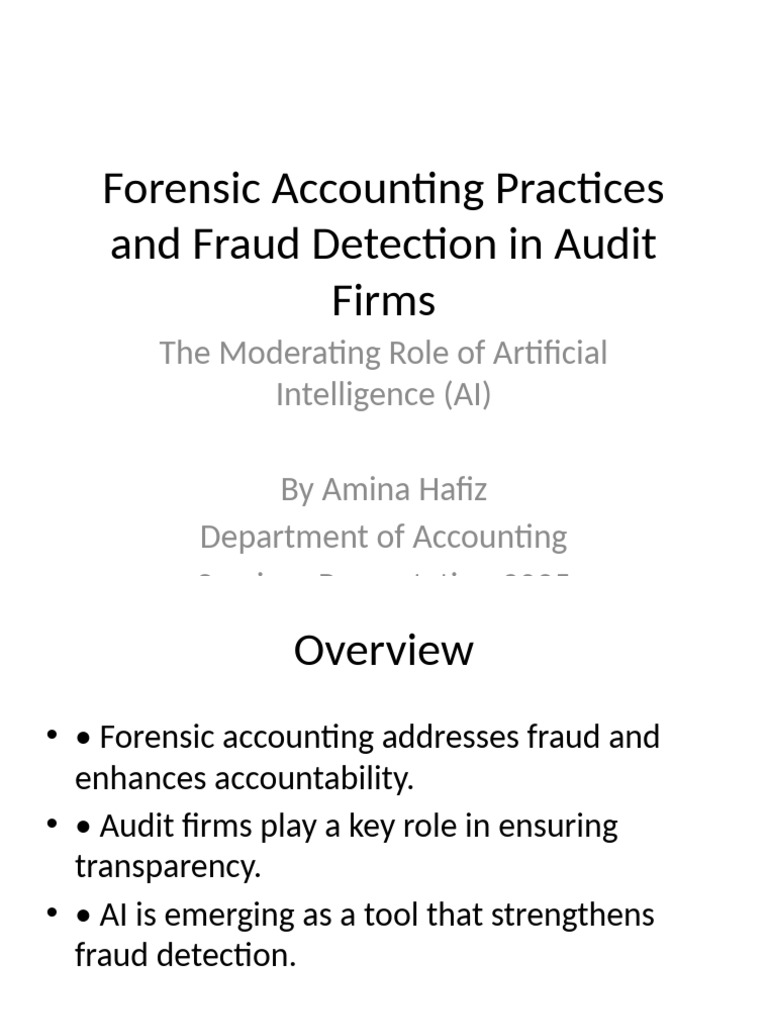 Forensic Accounting and AI in Fraud Detection | PDF | Audit ...