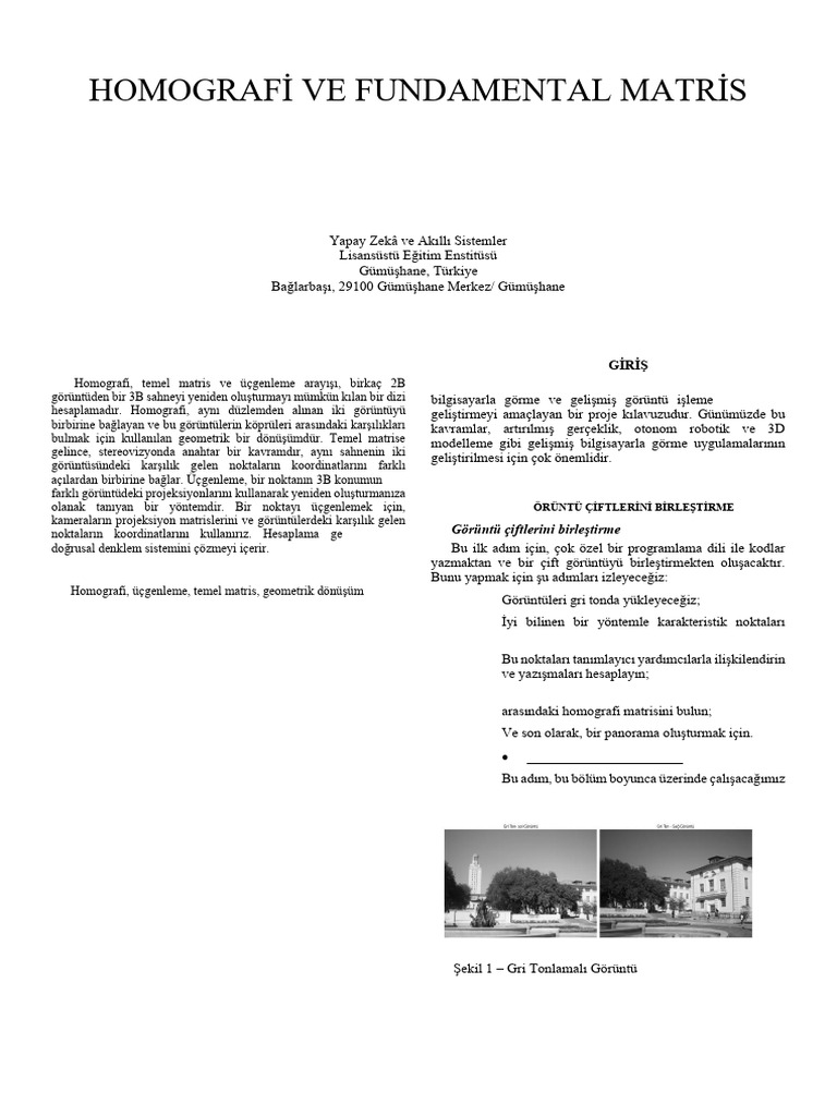 Recherche de L'homographie Et de La Matrice Fondamentale | PDF