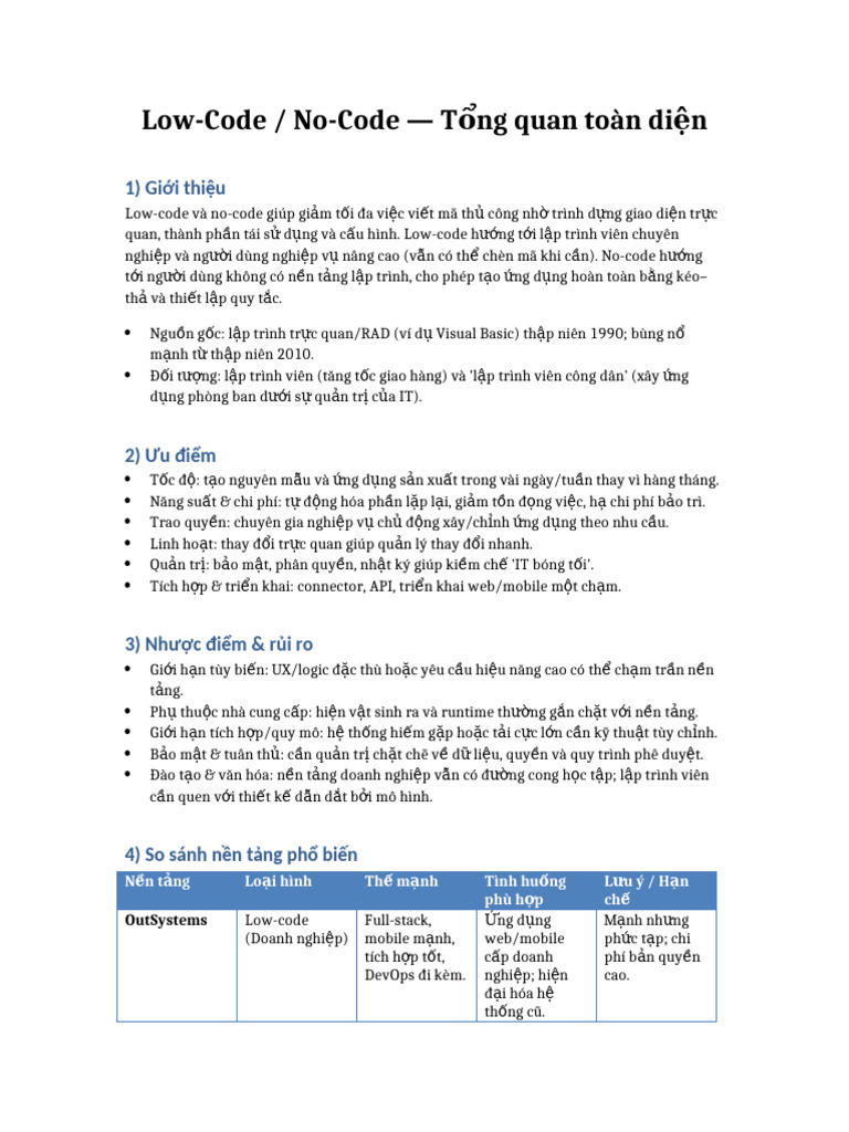 Low-Code No-Code VI | PDF