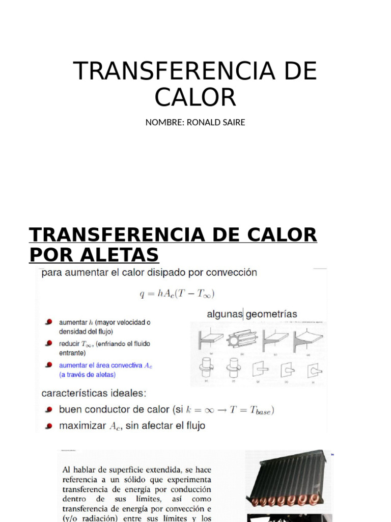 Transferencia de Calor en Fluidos y Radiación | PDF