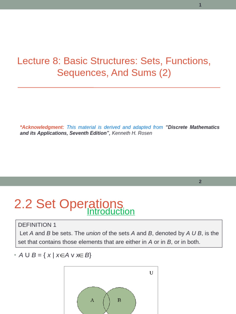 Set Operations and Functions Overview | PDF | Function (Mathematics ...