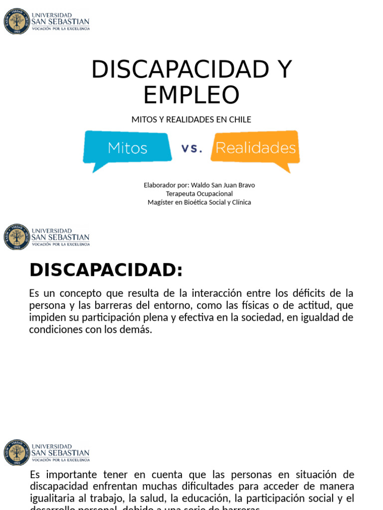 Empleo y Discapacidad en Chile: Mitos y Realidades | PDF | Invalidez ...