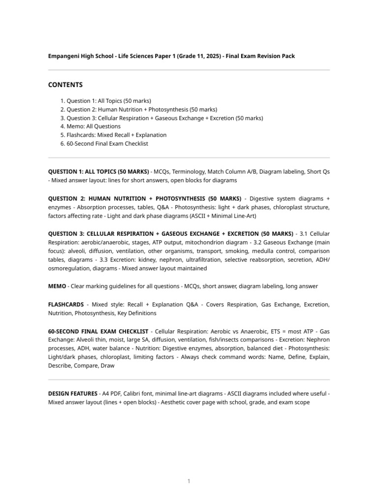 Life Sciences P1 2025 | PDF