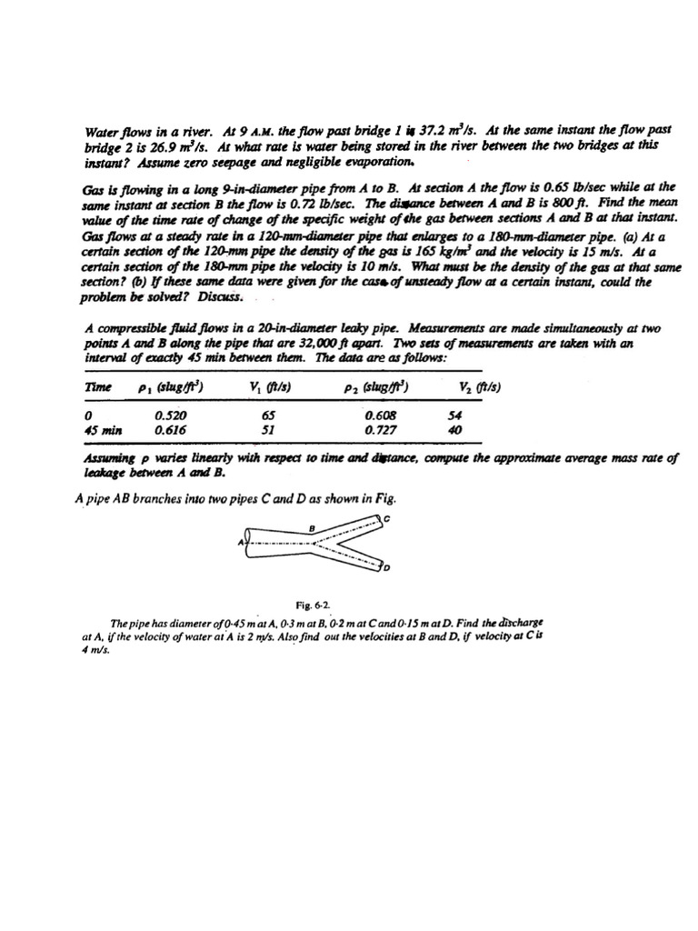 Kinematics of Fluid FLow (Problems) | PDF