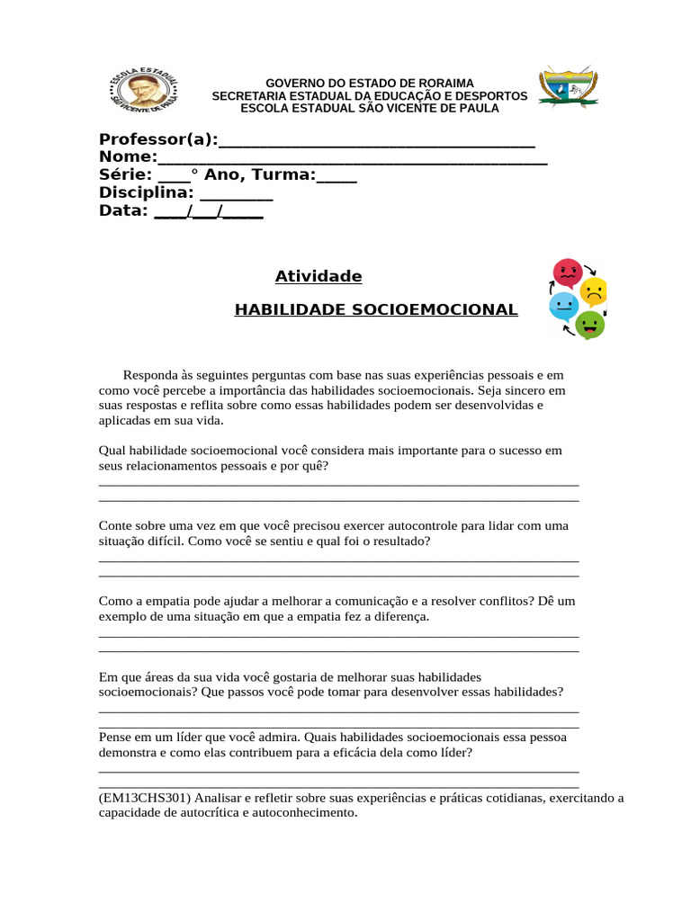 Habilidades Socioemocionais na Educação | PDF