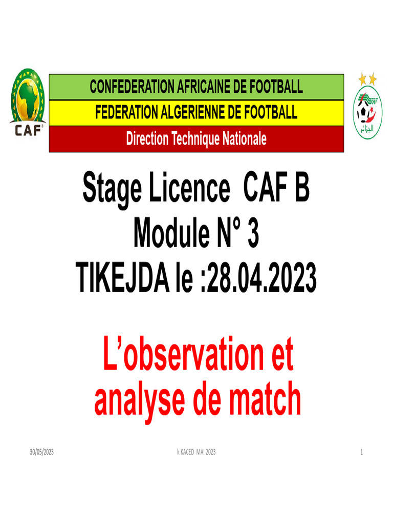Analyse et Observation de Matchs de Football | PDF | Football ...