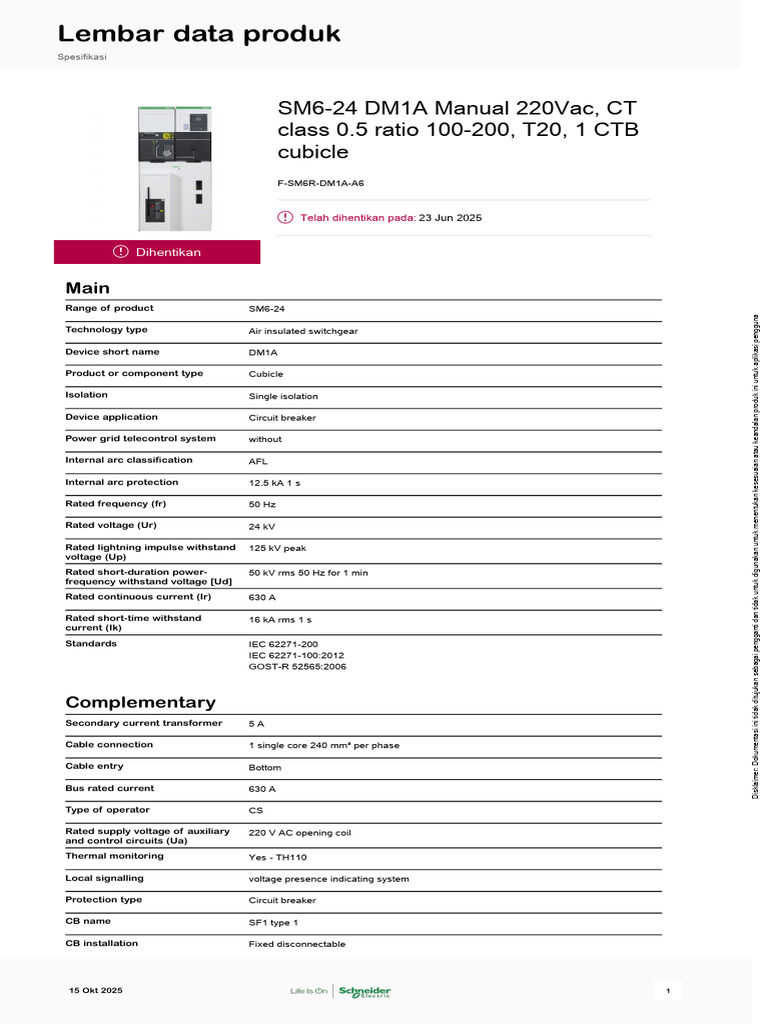 DM1A Schneider Manual Overview | PDF | Power Engineering | Electronic ...