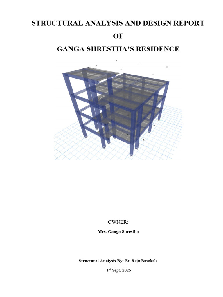 Structural Analysis of Ganga Shrestha's Residence | PDF | Beam ...