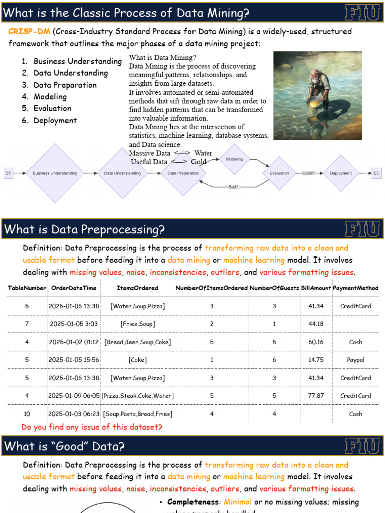 Data Mining Process and Preprocessing Guide | PDF | Principal Component ...