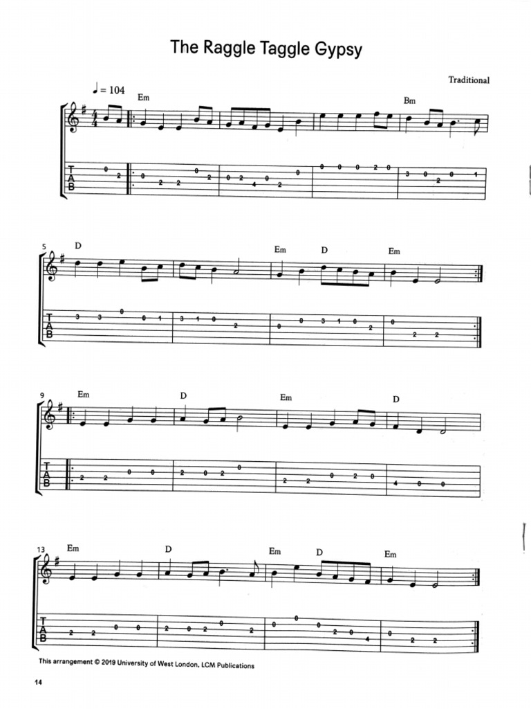 Arranjo Tradicional de Raggle Taggle Gypsy | PDF