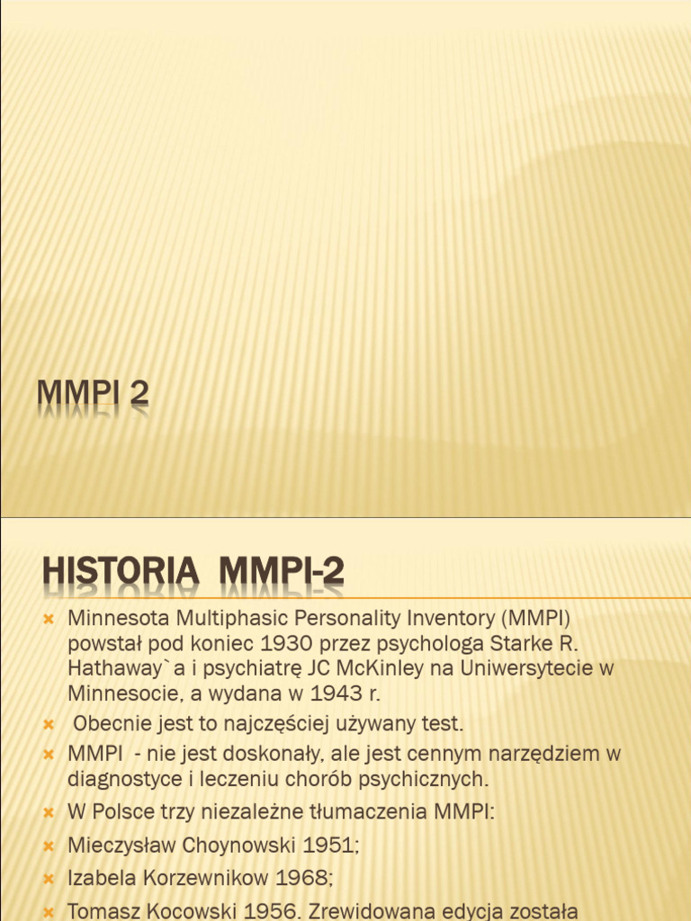 Prezentacja MMPI Diagnoza | PDF