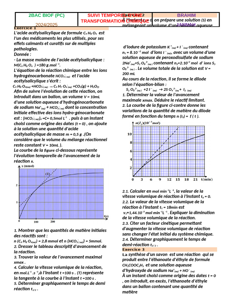 Réactions chimiques et vitesses volumiques | PDF | Chimie | Chimie physique