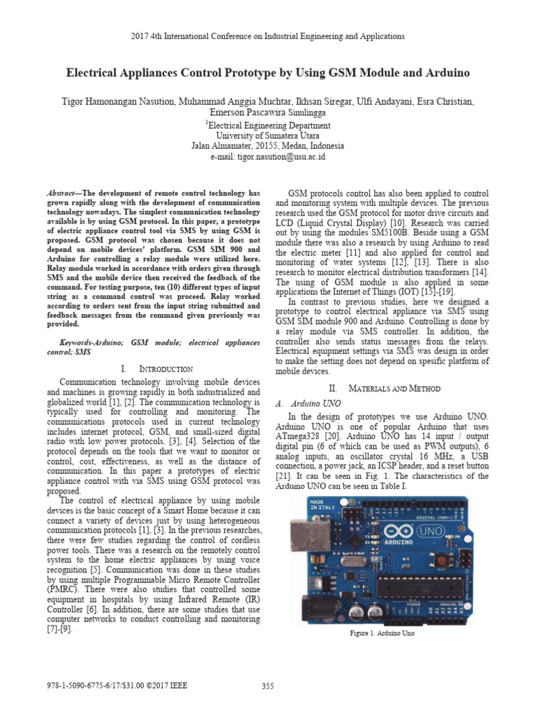 Electrical Appliances Control Prototype | PDF | Arduino | Microcontroller