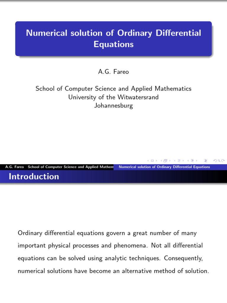 APPM3021 Numerical Solutions of Ordinary Differential Equations | PDF ...