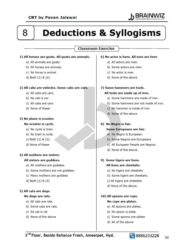 Classroom Exercise on Deductions | PDF