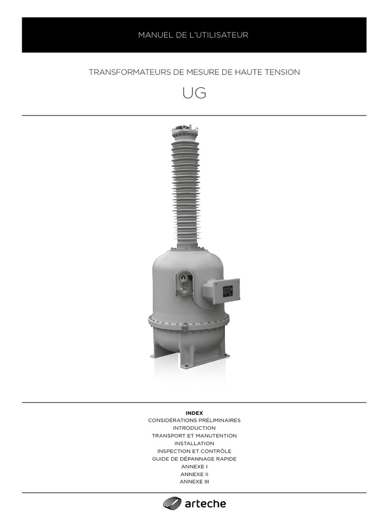 Manuel d'utilisation des transformateurs UG | PDF | Transformateur ...