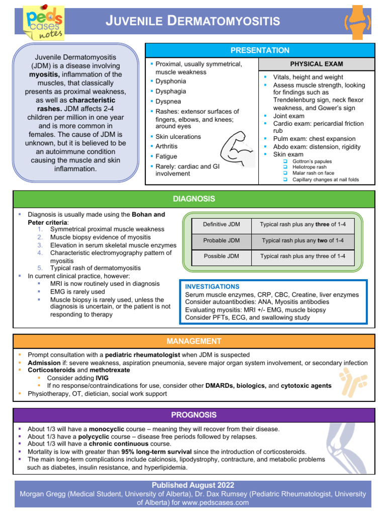 Juvenile Dermatomyositis Overview | PDF | Diseases And Disorders ...