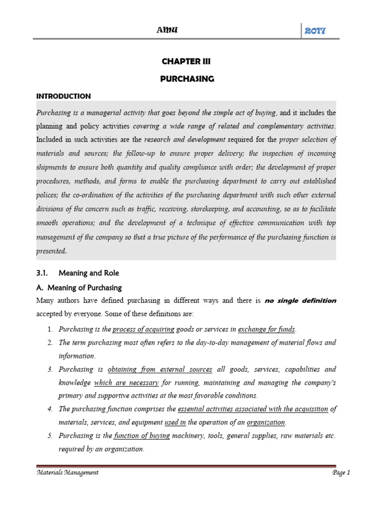 Understanding Purchasing in Business Management | PDF | Prices ...