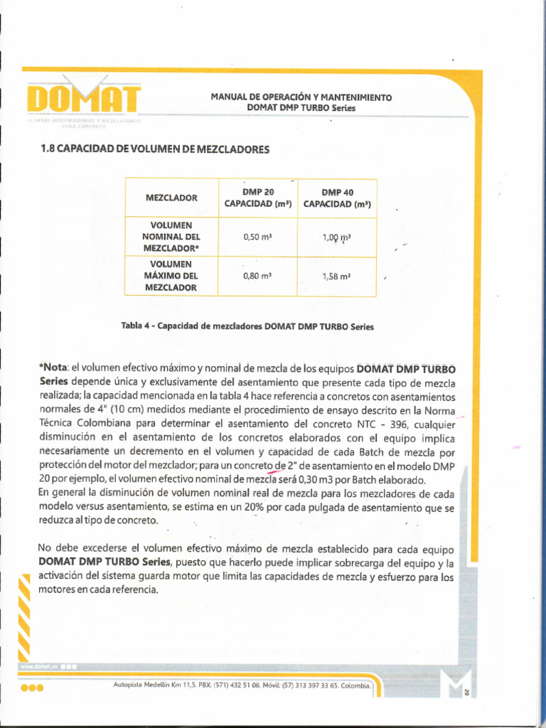 Manual de Operación DOMAT DMP TURBO | PDF | Máquinas | Bienes ...