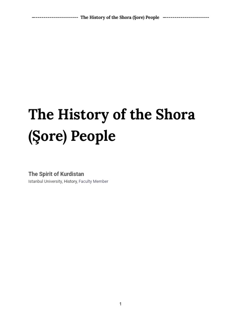 History of the Shora People in Kurdistan | PDF | Kurdistan | Iraqi ...