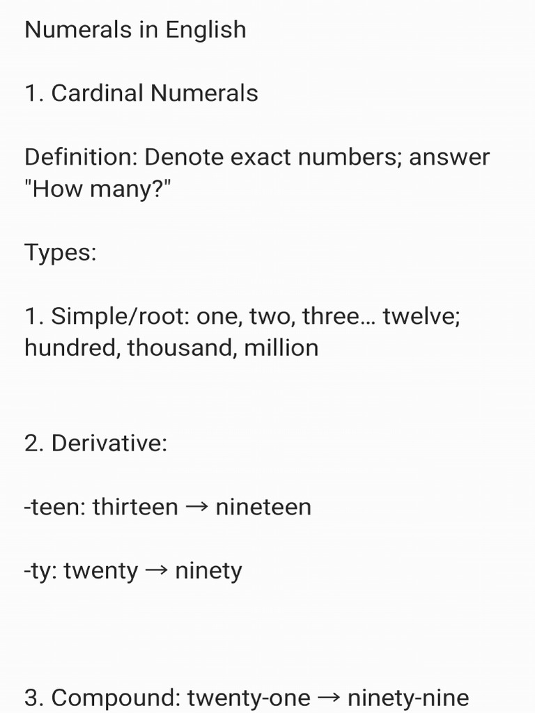 Numerals | PDF