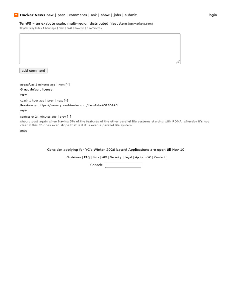 TernFS - An Exabyte Scale, Multi-Region Distributed Filesystem - Hacker ...