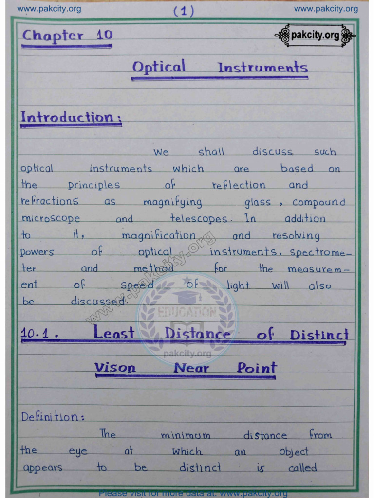 11th Physics CH 10 Imp Handwritten Gift Notes 2025 | PDF