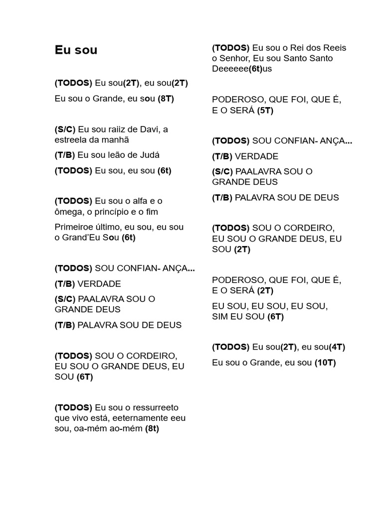 Eu Sou - Letra | PDF