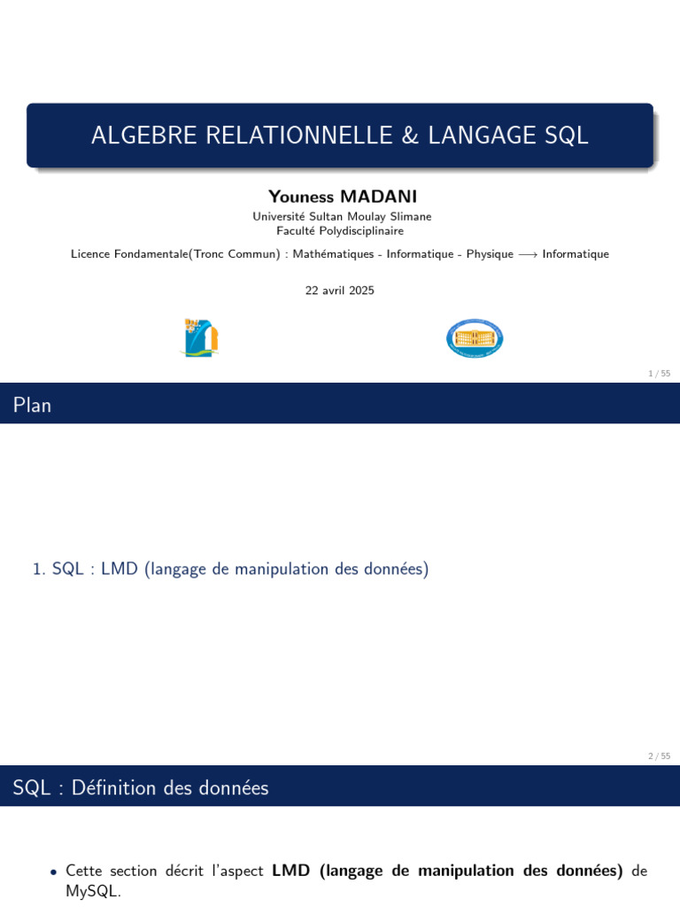 Introduction à SQL : Insertion de données | PDF | SQL | MySQL