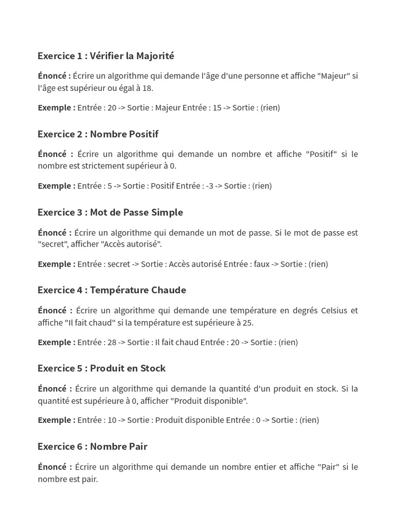 Exercices d'Algorithmes de Base | PDF | Triangle