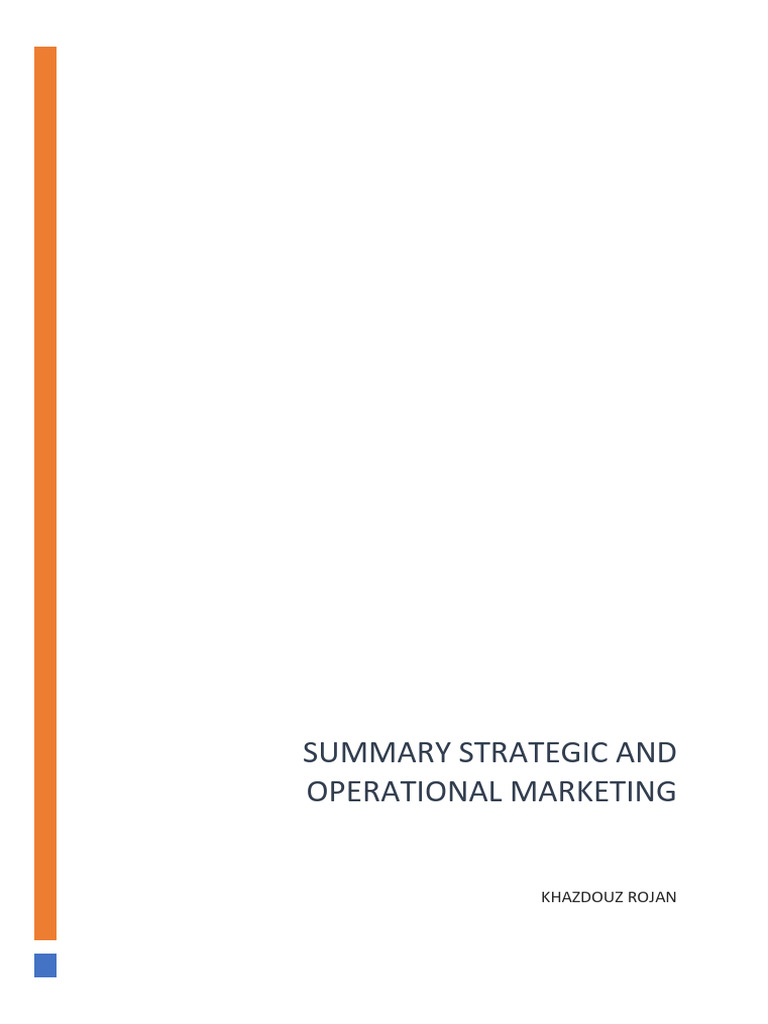 Strategic and Operational Marketing Overview | PDF | Marketing ...