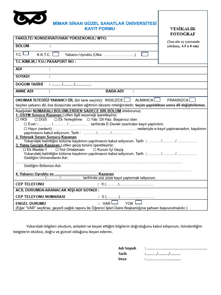 Kayit - Formu 2 4 1 | PDF