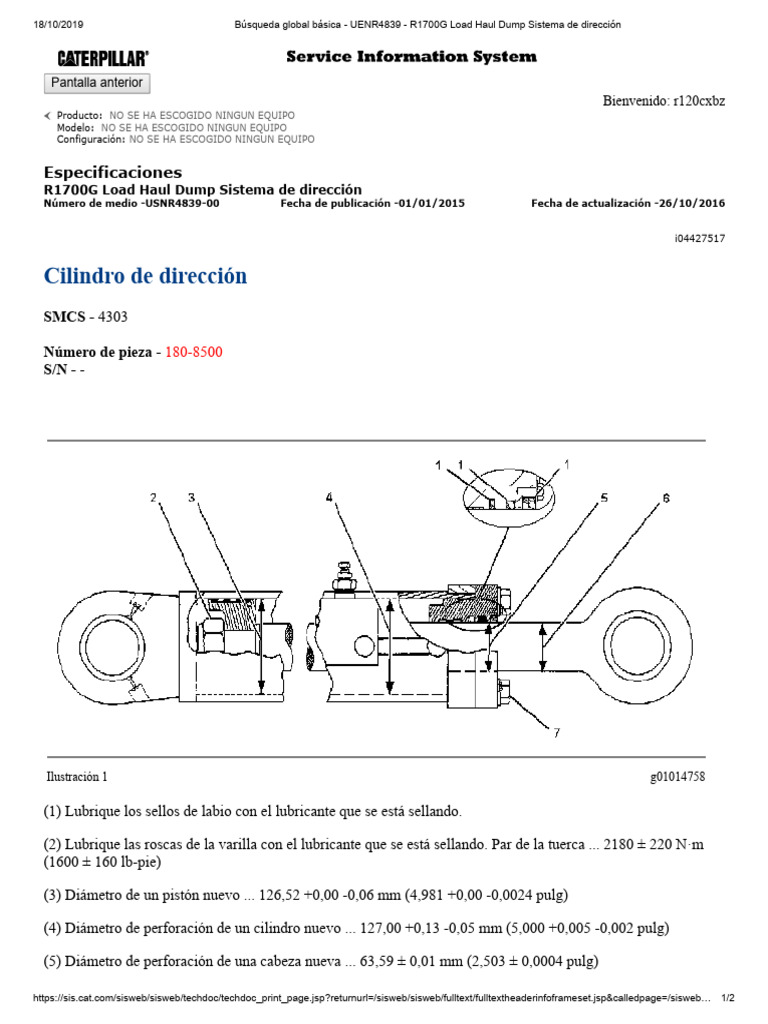 Especificaciones R1700G Load Haul Dump | PDF