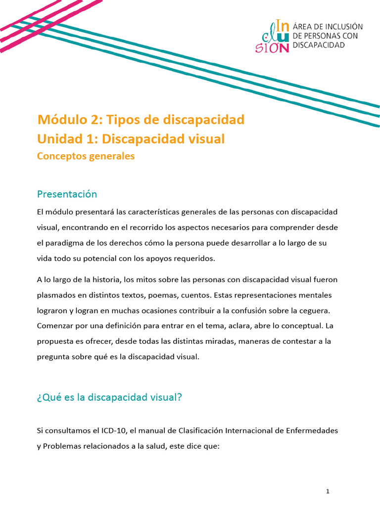 Discapacidad Visual: Definición y Tipos | PDF | Ojo | Percepción visual