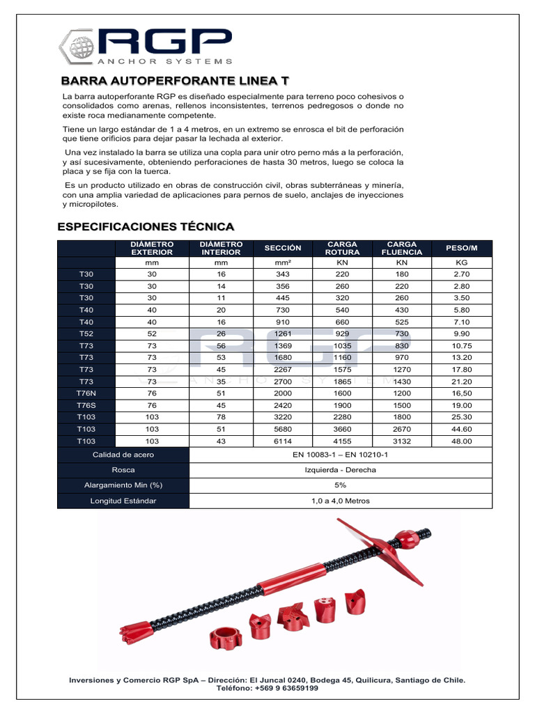 FT Barra Autoperforante Linea T | PDF | Materiales naturales