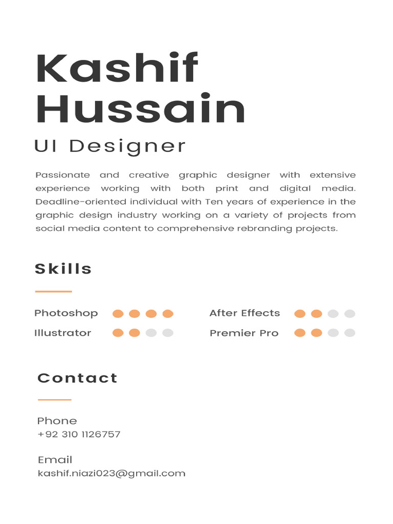 Kashif Hussain - Graphic Designer | PDF