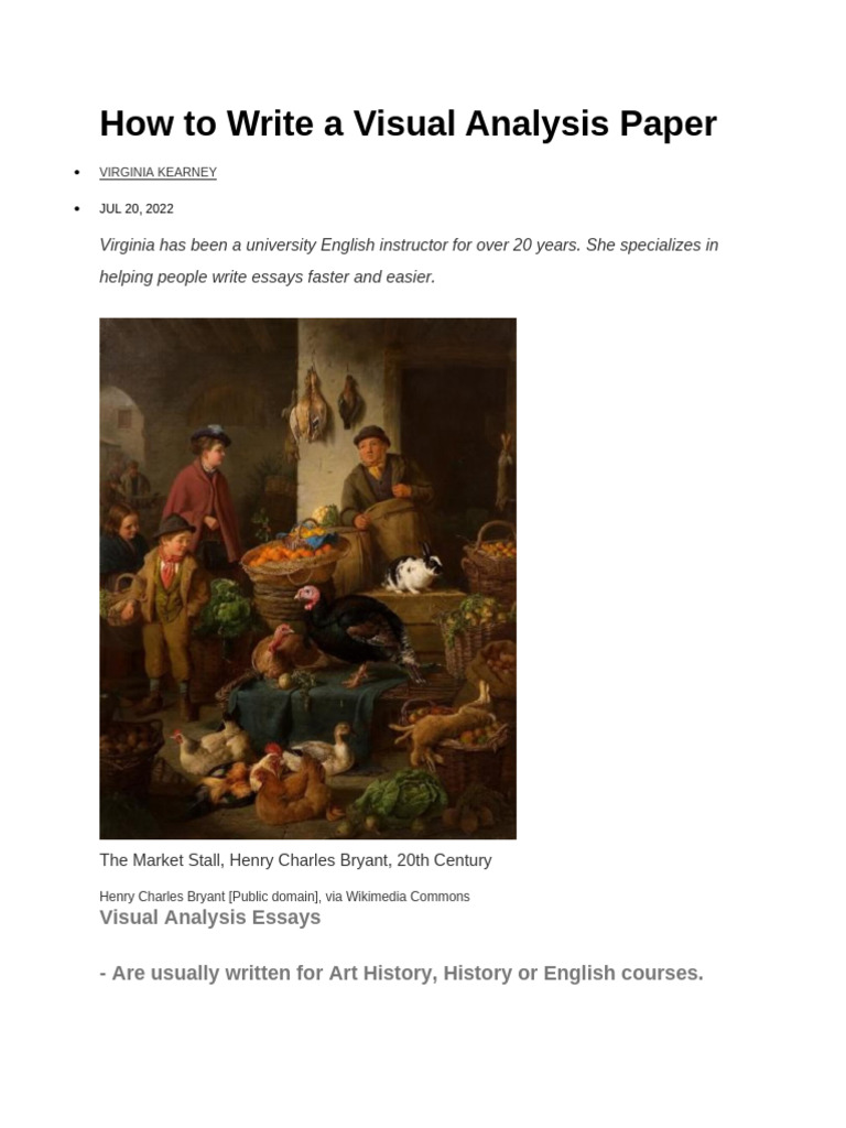 How To Write A Visual Analysis Paper | PDF | Composition (Visual Arts)