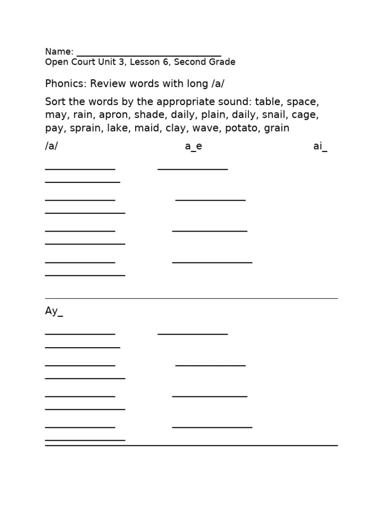 Second Grade Phonics and Reading Activities | PDF