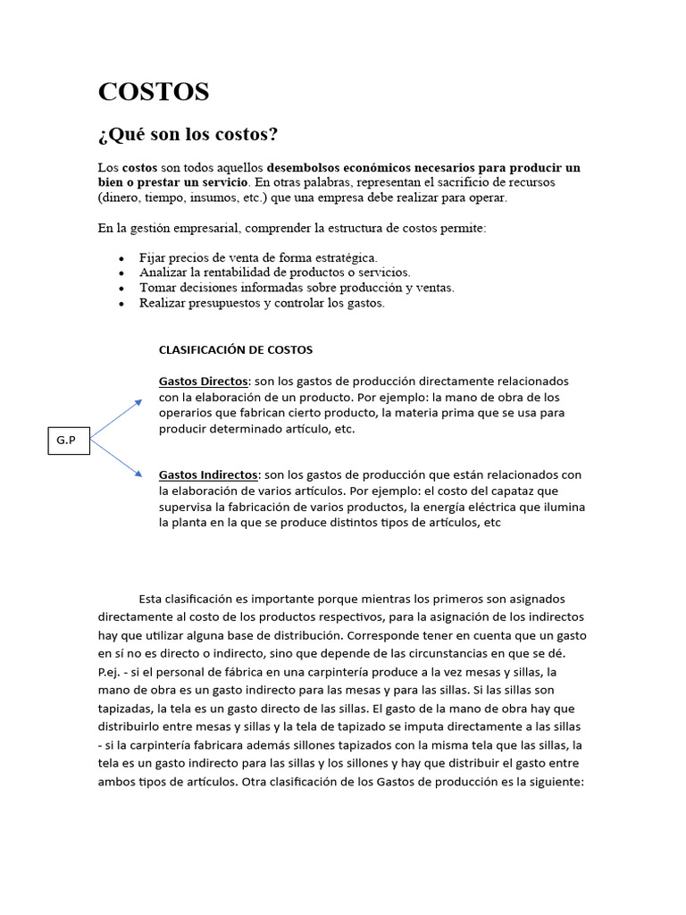 Clasificación y Tipos de Costos Empresariales | PDF | Economias | Business
