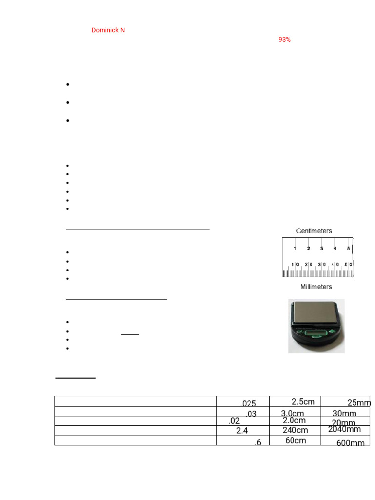 Metric Measurements Lab Guide | PDF | Measurement | Volume