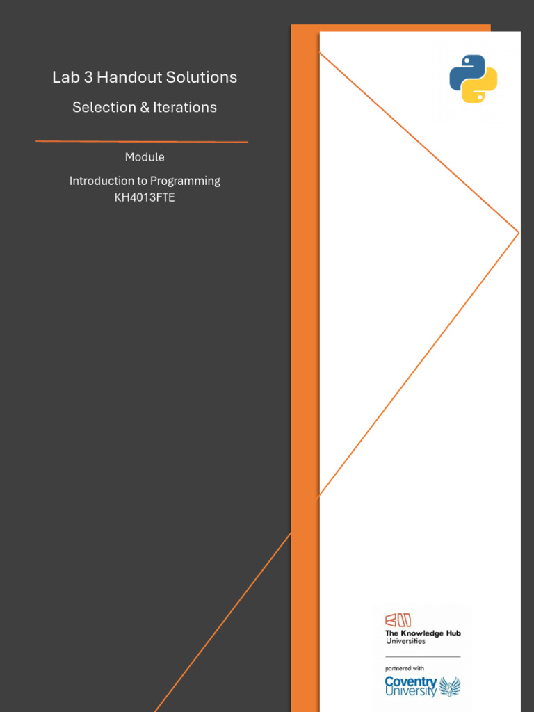 Python Selection and Iteration Lab Guide | PDF | Control Flow | Python ...