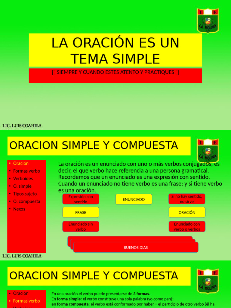 Oraciones Simples y Compuestas: Guía Completa | PDF | Verbo | Oración ...