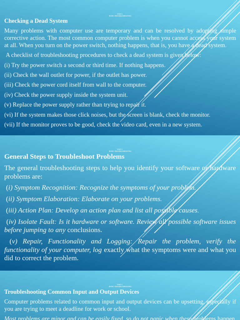 Troubleshooting a Dead Computer System | PDF | Troubleshooting | Computing